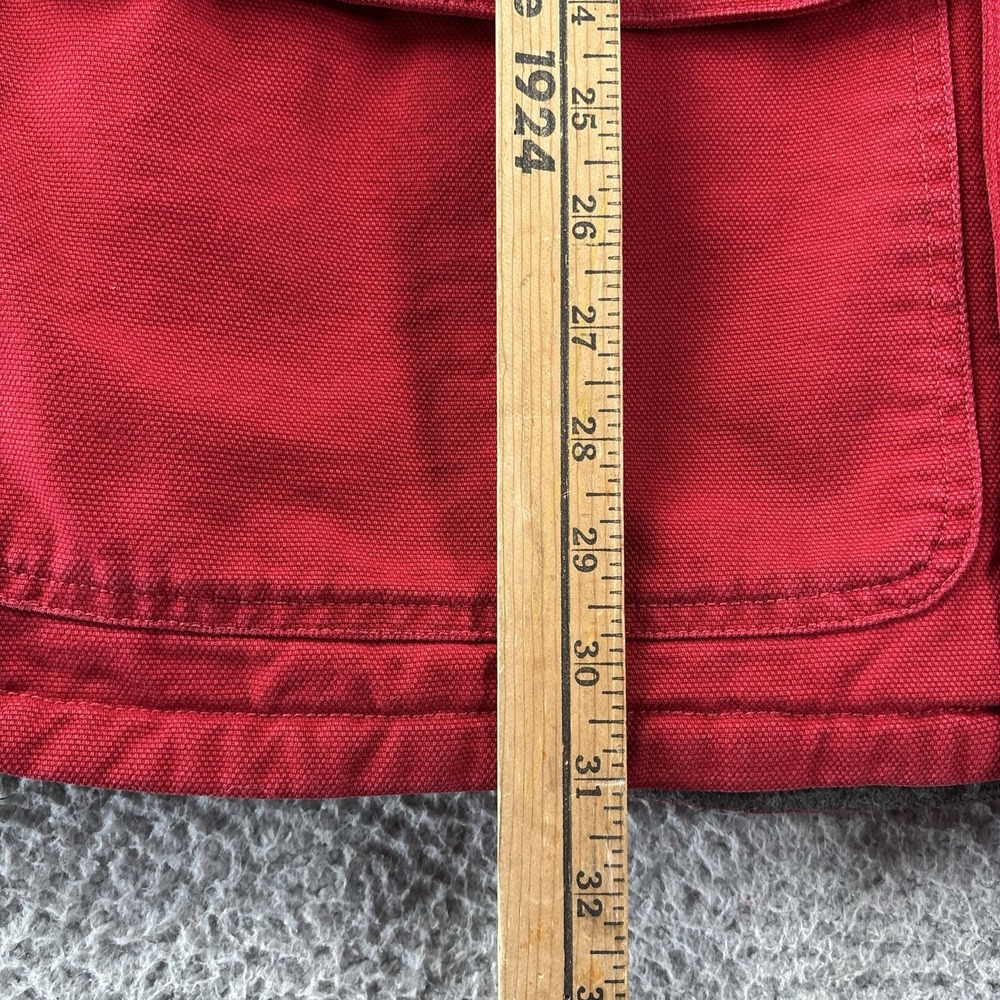 Vintage Abercrombie & Fitch Chore Coat Medium Red Corduroy Trim Oversized Lined - Picture 9 of 16